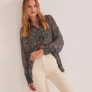 Favorite Daughter Friday Shirt Cheetah Print. Size Medium